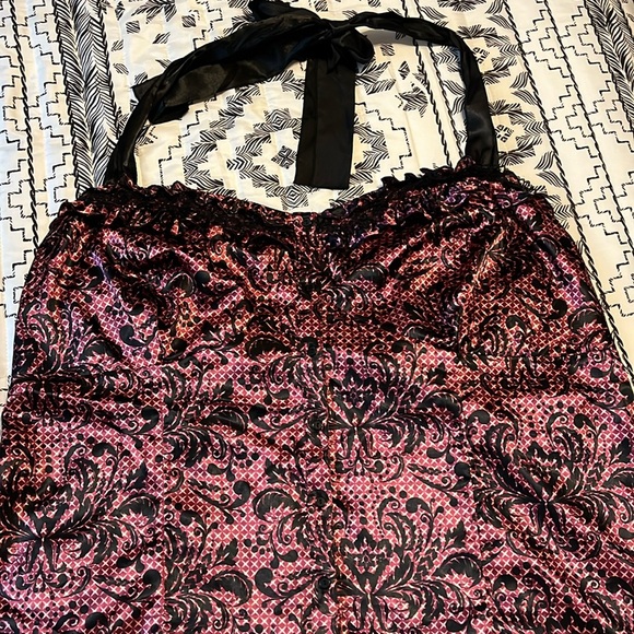 Torrid Floral Lace Ruffled Haltertop Nightie Size 3 - Picture 5 of 7